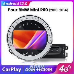 Carplay Android12 Autoradio Pour BMW MINI R60 2010-2014 GPS NAVI WIFI SWC 4+64GB