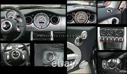 Chrome Intérieur Cadran Kit Pour 2001-2006 BMW Mini Cooper/S / One R50 R52 R53