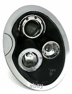 Lampu depan pour BMW pour Mini COOPER R50 R52 R53 01-06 Angel Eyes Black LPMC02E