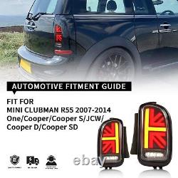 Paire de feux arrière LED rouge pour BMW MINI Cooper Clubman R55 2007-2014