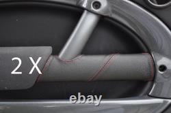 Rouge Broderie Pour BMW Mini ONE COOPER S 2004-2006 2X Cuir Porte Bord Housses