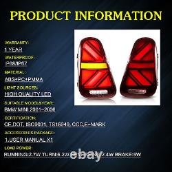 VLAND Rouge LED Feux Arrière Pour 2001-06 BMW Mini R50 R52 R53 Séquentiel Paire